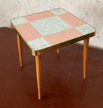 Bijzettafel - Hout, Messing, Steengoed