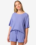 HEMA Damespyjama shirt wafelkatoen blauw, Kleding | Dames, Ondergoed en Lingerie, Verzenden, Blauw