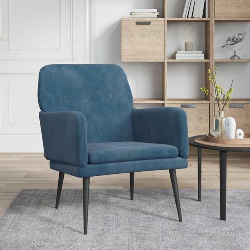 vidaXL Fauteuil 62x79x79 cm fluweel blauw, Huis en Inrichting, Fauteuils, Nieuw, Verzenden