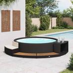 vidaXL Spa-ombouw poly rattan en acaciahout zwart, Tuin en Terras, Zwembad-toebehoren, Verzenden, Nieuw