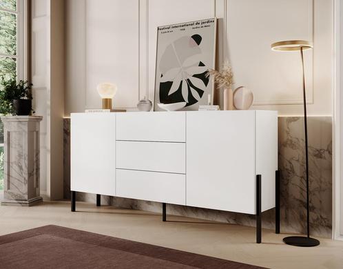 Meubella Dressoir Jordy wit 184 cm, Huis en Inrichting, Kasten | Dressoirs, 25 tot 50 cm, Nieuw, 150 tot 200 cm, Verzenden