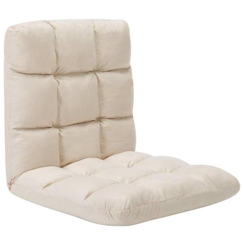 vidaXL Vloerstoel inklapbaar microvezel crème, Huis en Inrichting, Banken | Sofa's en Chaises Longues, Nieuw, Verzenden