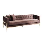 *WOONWINKEL* Kare Design Loft Bank Met Knopen Bruin Fluweel, Huis en Inrichting, Banken | Bankstellen, Verzenden, Nieuw