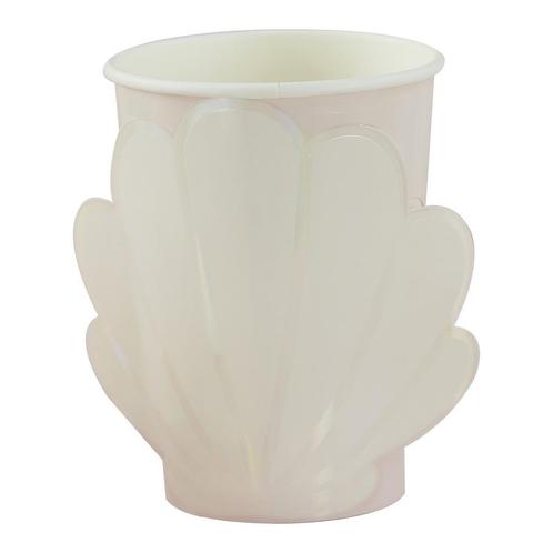 Bekers Schelp 250ml 8st, Hobby en Vrije tijd, Feestartikelen, Nieuw, Verzenden