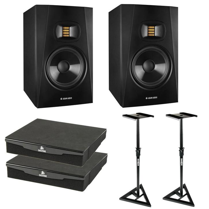 Adam T7V studio monitor set + statieven + MON Pads, Audio, Tv en Foto, Luidsprekers, Verzenden
