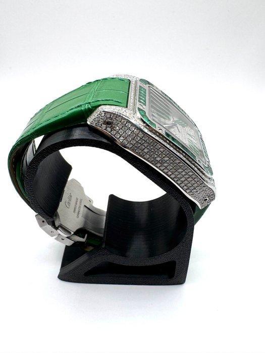 Cartier - SANTOS 100 XL Custom Diamonds-Emeralds - Zonder, Sieraden, Tassen en Uiterlijk, Horloges | Heren