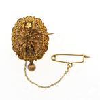 Vintage gouden broche | filigrain techniek, Goud, Gebruikt, Ophalen of Verzenden, Overige kleuren