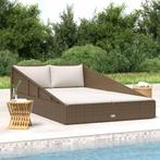 vidaXL Tuinbed 110x200 cm poly rattan bruin, Tuin en Terras, Ligbedden, Verzenden, Nieuw