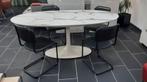 Eettafel Tyonna ovaal marmer look, Ophalen of Verzenden, Zo goed als nieuw, Ovaal, Metaal