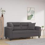 vidaXL Tweezitsbank met sierkussens 140 cm kunstleer grijs, Huis en Inrichting, Banken | Bankstellen, Verzenden, 150 tot 200 cm
