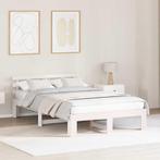 vidaXL Bedframe met hoofdeinde Wit 140 x 190 cm Massief, Verzenden, Nieuw, Wit, Hout