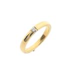 Gouden (trouw)ring met diamant | 0,035 ct., Sieraden, Tassen en Uiterlijk, Ringen, Gebruikt, Overige kleuren, Ophalen of Verzenden