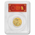 Gouden Lunar III - 1/4 oz 2024 Year of the Dragon PCGS MS70, Goud, Losse munt, Verzenden