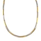 Gouden choker bicolour 45 cm 14 karaat, Verzenden, Zo goed als nieuw, Goud, Goud
