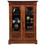 Hollandse mahonie bibliotheekkast ca 1855 met gestoken gan, Ophalen of Verzenden