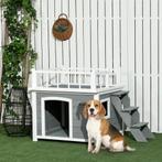 TRUUSK Hondenhok Met Balkon En Trap, Verhoogd Klein Dierenhu, Verzenden, Nieuw