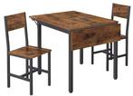 Opklapbare Eettafelset met 2 Stoelen – Industrieel & Compact, Huis en Inrichting, Keuken | Keukenelementen, Verzenden, Nieuw
