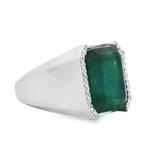 Ring Platina - 13.14ct. tw. Smaragd - Diamant - Zambia, Sieraden, Tassen en Uiterlijk, Ringen, Nieuw
