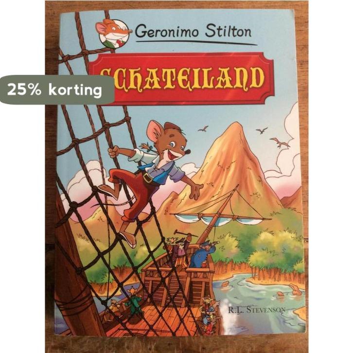 Schateiland - Geronimo Stilton & Robert Louis Stevenson &, Boeken, Overige Boeken, Gelezen, Verzenden
