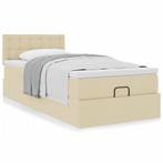 vidaXL Bedframe met matras 80x200cm stof crèmekleurig, Huis en Inrichting, Eenpersoons, Verzenden, Nieuw, 80 cm