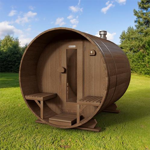 Modi Ayous Thermowood barrelsauna 240 cm, Sport en Fitness, Sauna, Fins of Traditioneel, Complete sauna, Nieuw, Ophalen of Verzenden