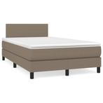 vidaXL Boxspring met matras stof taupe 120x190 cm, Huis en Inrichting, Slaapkamer | Bedden, Verzenden, Nieuw, 190 cm of minder