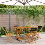 vidaXL Tuinstoelen 4 st inklapbaar massief acaciahout zwart, Tuin en Terras, Tuinstoelen, Verzenden, Nieuw, Hout