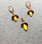 Natuurlijke barnsteen-set – hanger en oorbellen in