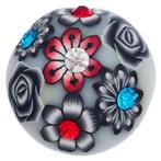 Fako Bijoux® - Click Button - Fimoklei - Bloemen Grijs, Verzenden, Nieuw