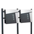 Dubbele Staande Brievenbus - Krantenvak - Grafiet, Tuin en Terras, Brievenbussen, Verzenden, Nieuw