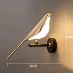 Gouden Vogel Wandlamp – LED Sfeerverlichting Woon-en Slaapka, Verzenden, Nieuw