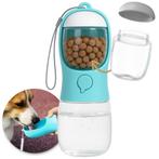 Honden Waterfles 300 ML  met voerbakje Blauw, Dieren en Toebehoren, Hondenvoerbakken en Drinkbakken, Ophalen of Verzenden, Anti-knoei