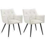 Set van 2 Fluwelen Eetkamerstoelen met Armleuningen en Poten, Huis en Inrichting, Stoelen, Verzenden, Nieuw