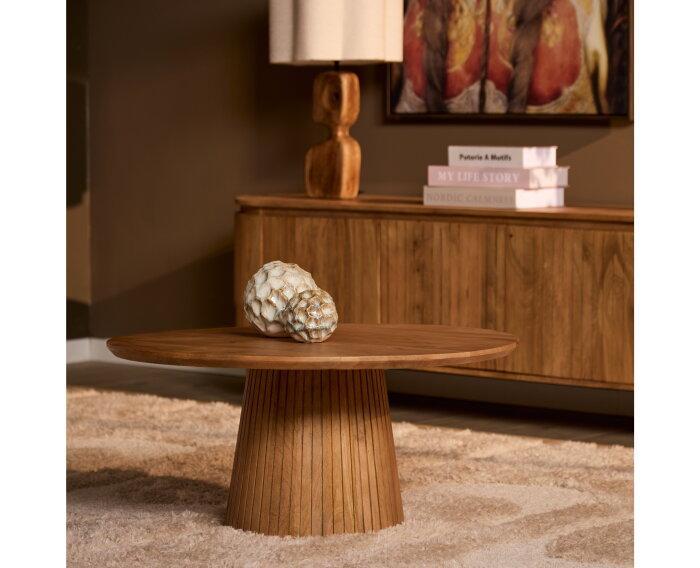 Salontafel | Solana | 80 cm | Naturel, Huis en Inrichting, Tafels | Salontafels, Nieuw, Ophalen of Verzenden