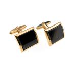 Gouden manchetknopen met onyx (mannen sieraad, manchetknoop), Sieraden, Tassen en Uiterlijk, Antieke sieraden, Ophalen of Verzenden