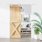 vidaXL Schuifdeur met beslag 70x210 cm massief grenenhout, Doe-het-zelf en Verbouw, Deuren en Horren, Verzenden, Nieuw
