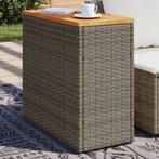 vidaXL Tuinbijzettafel met houten blad 58x27,5x55 cm poly, Verzenden, Nieuw