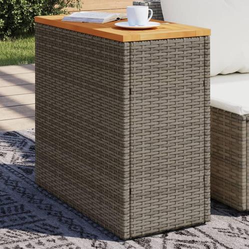 vidaXL Tuinbijzettafel met houten blad 58x27,5x55 cm poly, Tuin en Terras, Tuintafels, Nieuw, Verzenden