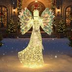COSTWAY Kerstengel verlicht groot, 158 cm, iriserend met 250, Verzenden, Zo goed als nieuw