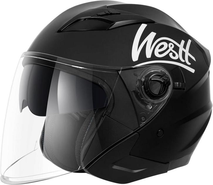 Motorhelm Westt Visier | Tweedekansje | OP=OP, Motoren, Kleding | Motorhelmen, Jethelm, Heren, Overige merken, Ophalen of Verzenden