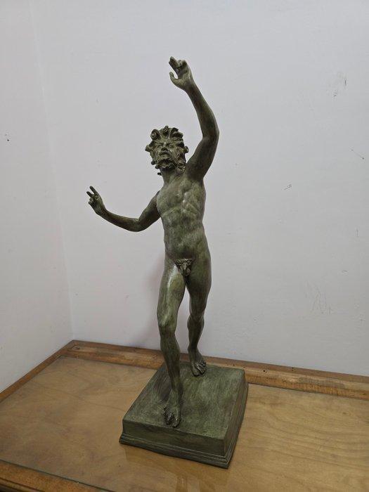 sculptuur, Fauno Danzante - 80 cm - Gepatineerd brons, Antiek en Kunst, Antiek | Keramiek en Aardewerk