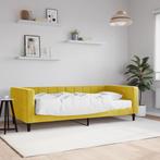 vidaXL Slaapbank met matras 90x200 cm fluweel geel, 90 cm, Eenpersoons, Verzenden, Nieuw