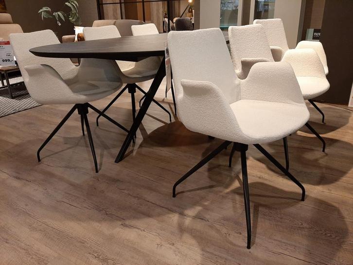 Mirre armstoelen (set van 6) **SHOWROOMMODEL**, Huis en Inrichting, Stoelen, Wit, Nieuw, Stof