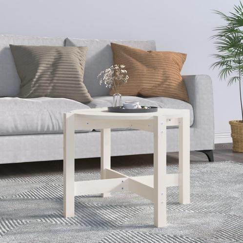 vidaXL Salontafel Ø62,5x45 cm massief grenenhout wit, Huis en Inrichting, Tafels | Salontafels, Nieuw, 50 tot 100 cm, Grenenhout