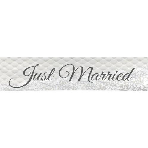 Just Married bruiloft versiering spandoek 360 cm - Just ma.., Hobby en Vrije tijd, Feestartikelen, Ophalen of Verzenden
