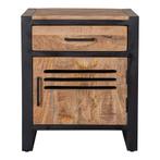 Nachtkastje Mangohout Tristan Met Lade En Deurtje 66 cm, Huis en Inrichting, Verzenden, Nieuw