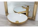 Rea Sofia Gold/White Opzetwastafel Wit En Goud 41x34,5 cm, Huis en Inrichting, Woonaccessoires | Overige, Verzenden, Nieuw