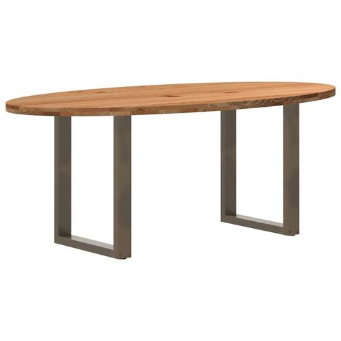 vidaXL Eettafel 200x100x74 cm ovaal massief eikenhout, Huis en Inrichting, Tafels | Eettafels, Nieuw, Verzenden