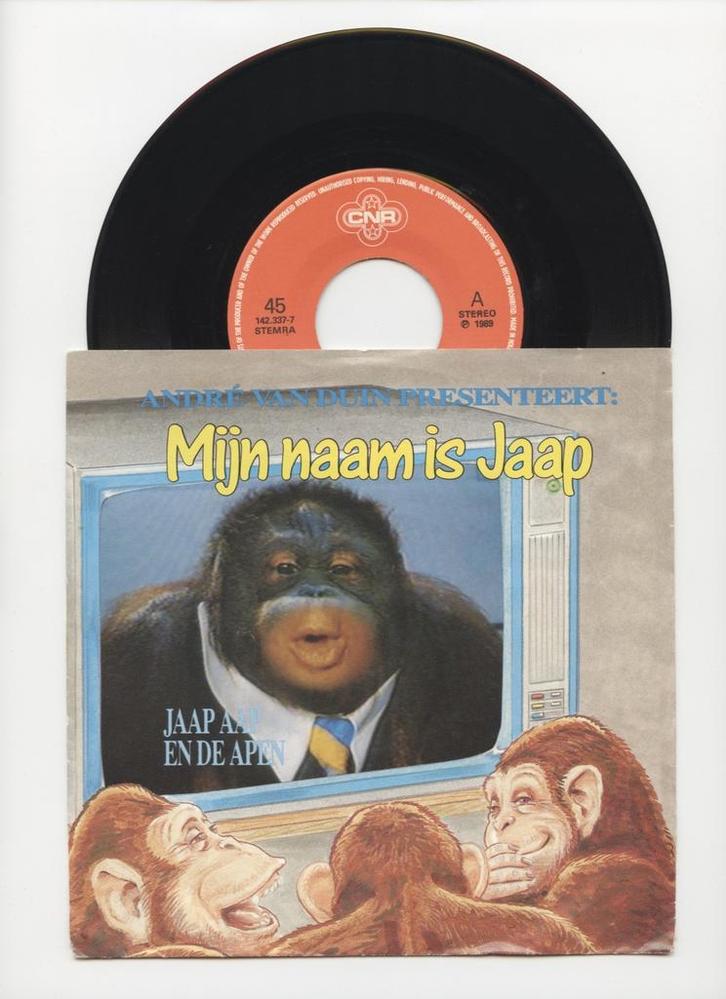 André van Duin, Jaap Aap En De Apen – Mijn Naam Is Jaap / De, Cd's en Dvd's, Vinyl Singles, Ophalen of Verzenden