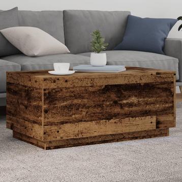 vidaXL Salontafel met LED-verlichting 90x50x40 cm oud beschikbaar voor biedingen